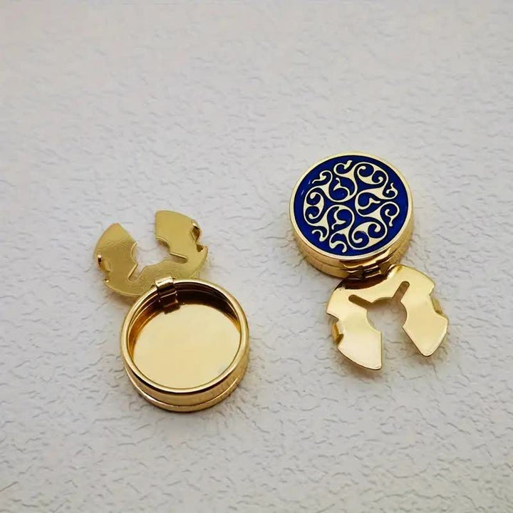 Lot de 1 paire de couvre-boutons à pression pour hommes, motif floral bleu - image 6