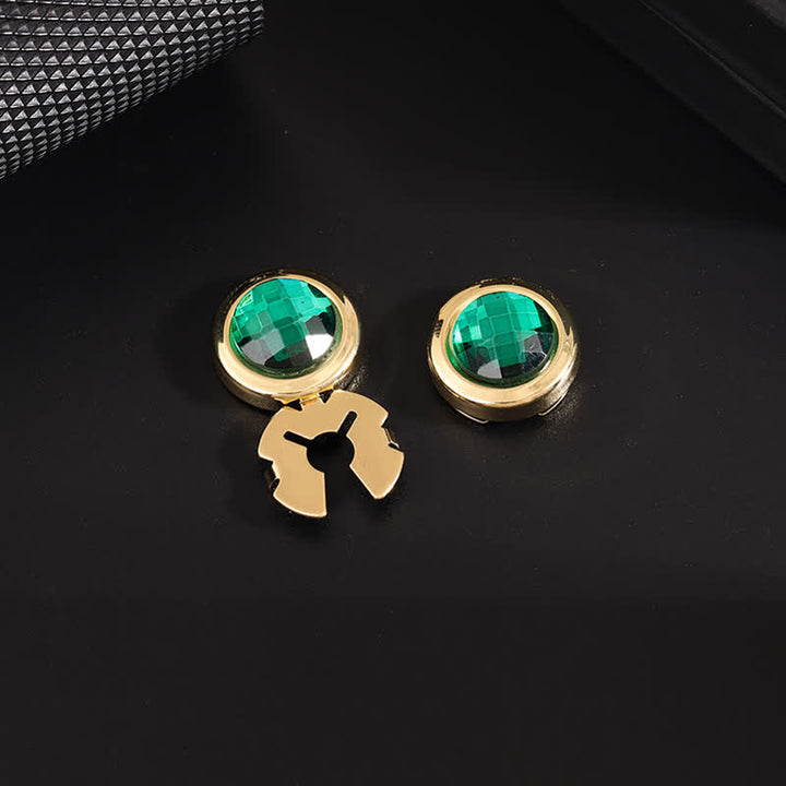 Lot de 1 paire de boutons de manchette à clipser en cristal brillant pour homme