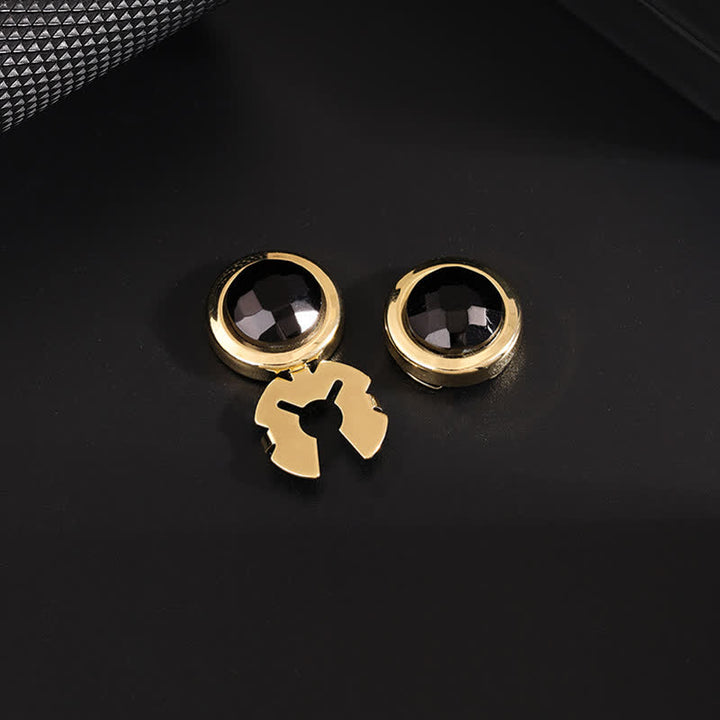 Lot de 1 paire de boutons de manchette à clipser en cristal brillant pour homme