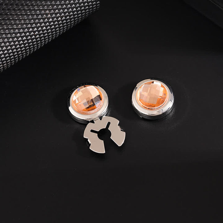 Lot de 1 paire de boutons de manchette à clipser en cristal brillant pour homme