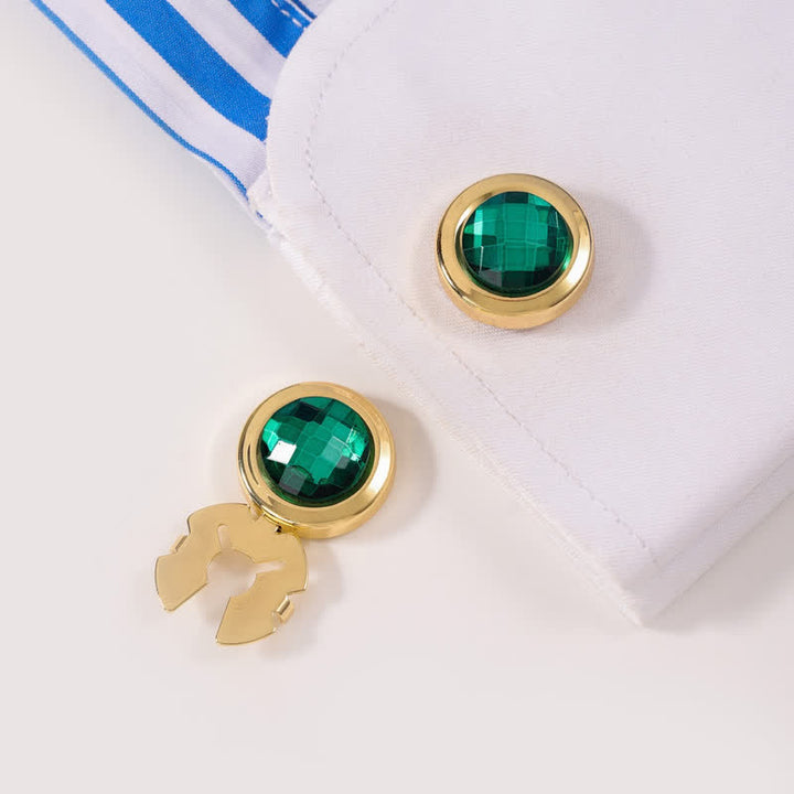 Lot de 1 paire de boutons de manchette à clipser en cristal brillant pour homme