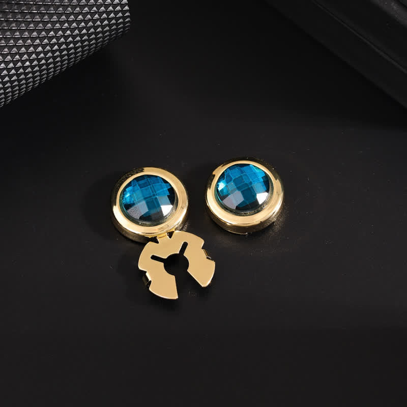 Lot de 1 paire de boutons de manchette à clipser en cristal brillant pour homme