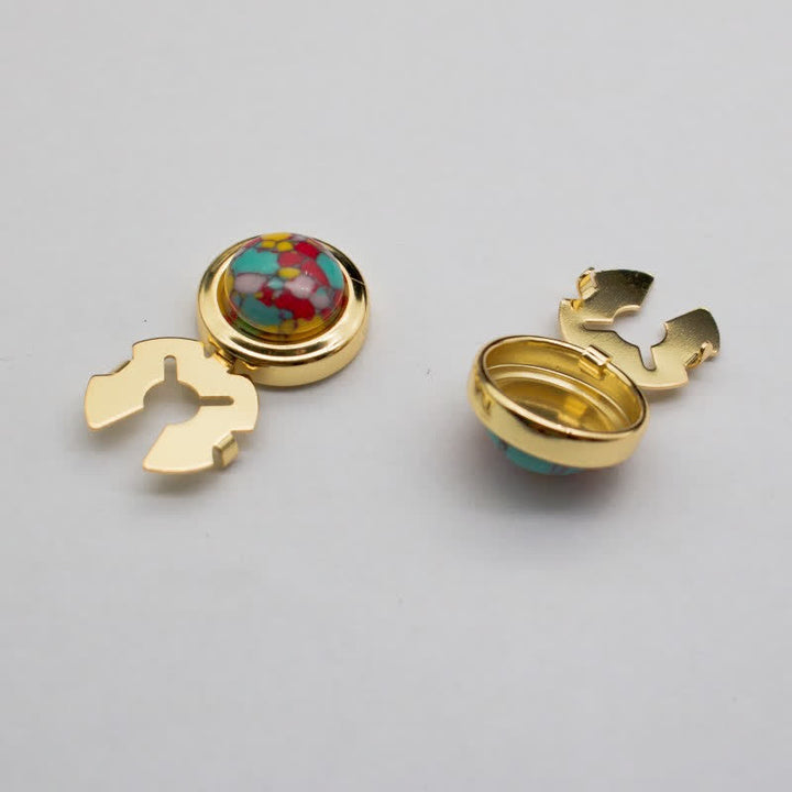 Lot de 1 paire de couvre-boutons en résine baroque à clipser pour hommes