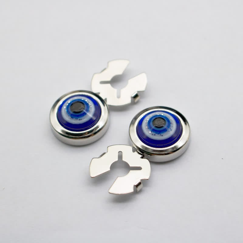 Boutons de manchette pour homme, 1 paire, style baroque, en résine, à pression - Bleu et argent - image 12