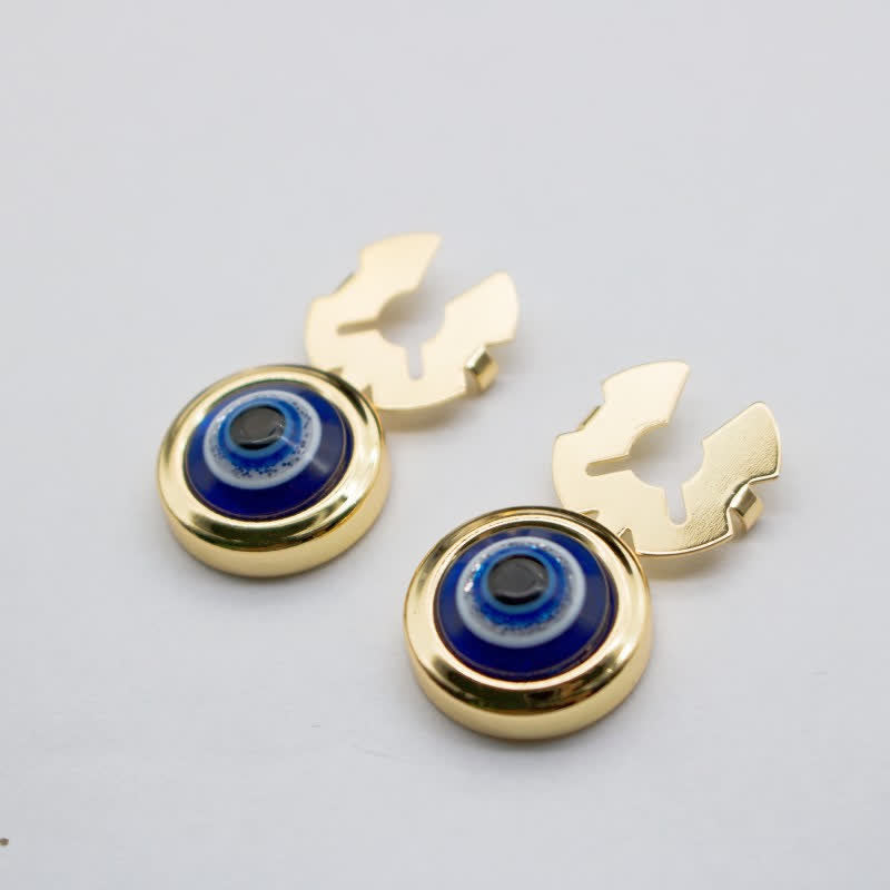 Boutons de manchette pour homme, 1 paire, style baroque, en résine, à pression - Bleu et or - image 13