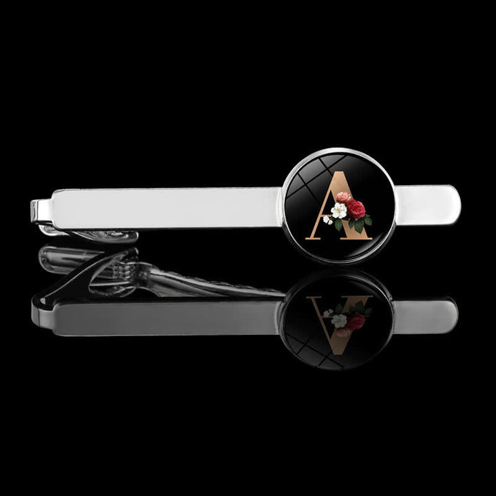 Lot de 3 boutons de manchette et broche à cravate pour homme avec 26 lettres majuscules - image 3