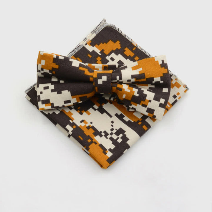 Lot de 2 mouchoirs et nœuds papillon en coton à motif cachemire pour homme