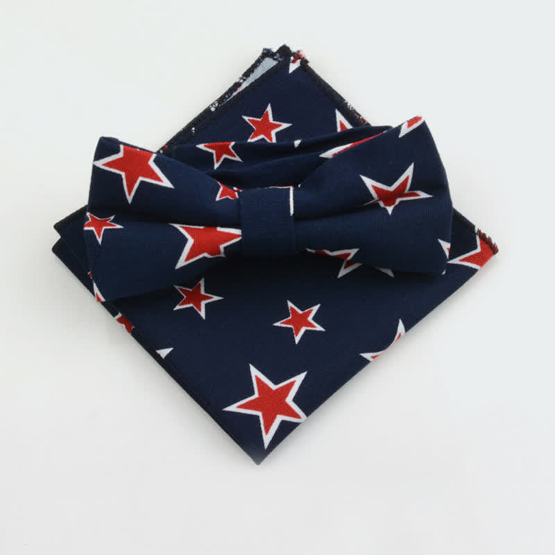 Lot de 2 mouchoirs et nœuds papillon en coton à motif cachemire pour homme