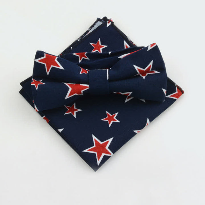 Lot de 2 mouchoirs et nœuds papillon en coton à motif cachemire pour homme