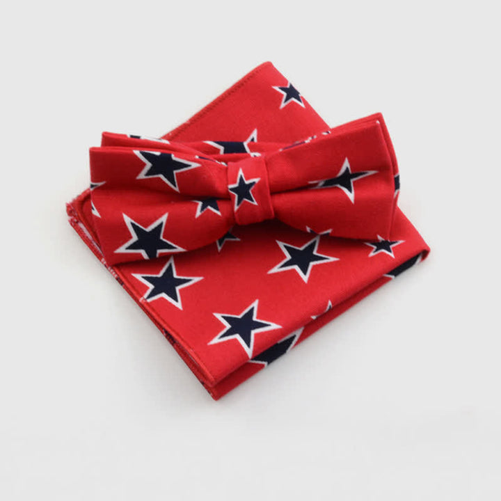 Lot de 2 mouchoirs et nœuds papillon en coton à motif cachemire pour homme