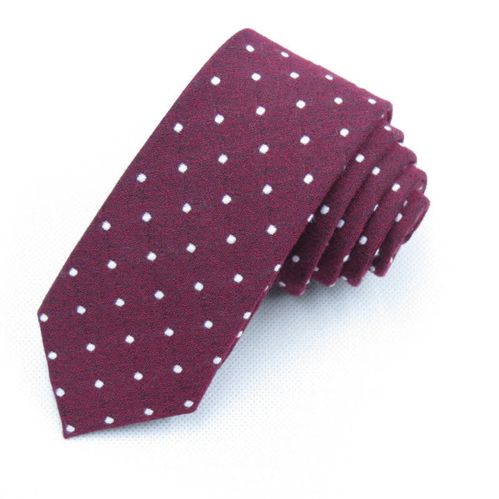 Ensemble de 3 cravates à pois élégantes pour hommes - Bourgogne - Cravate - image 7