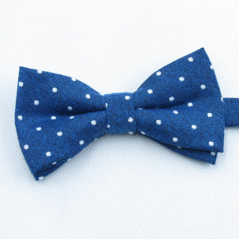 Ensemble de 3 cravates à pois élégantes pour hommes - Bleu - Noeud papillon - image 41