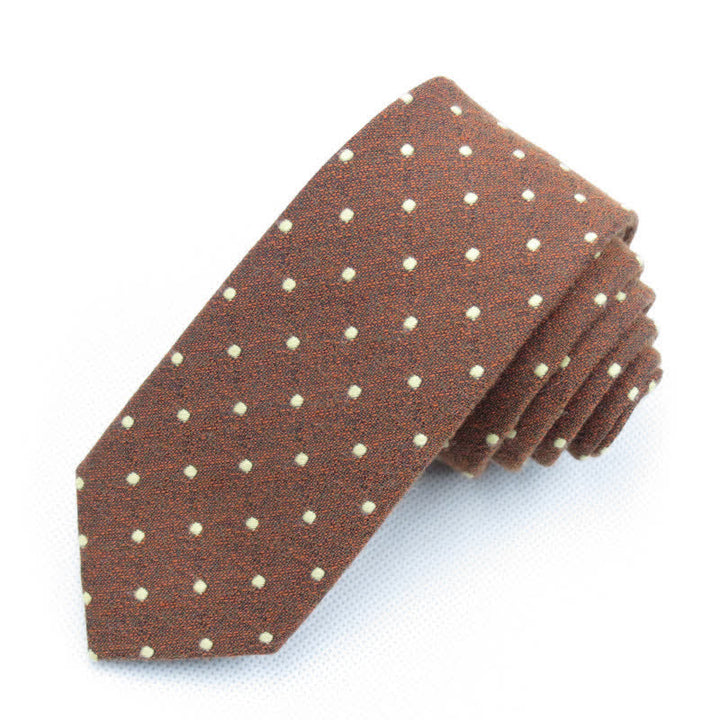 Ensemble de 3 cravates à pois élégantes pour hommes - Brun - Cravate - image 24