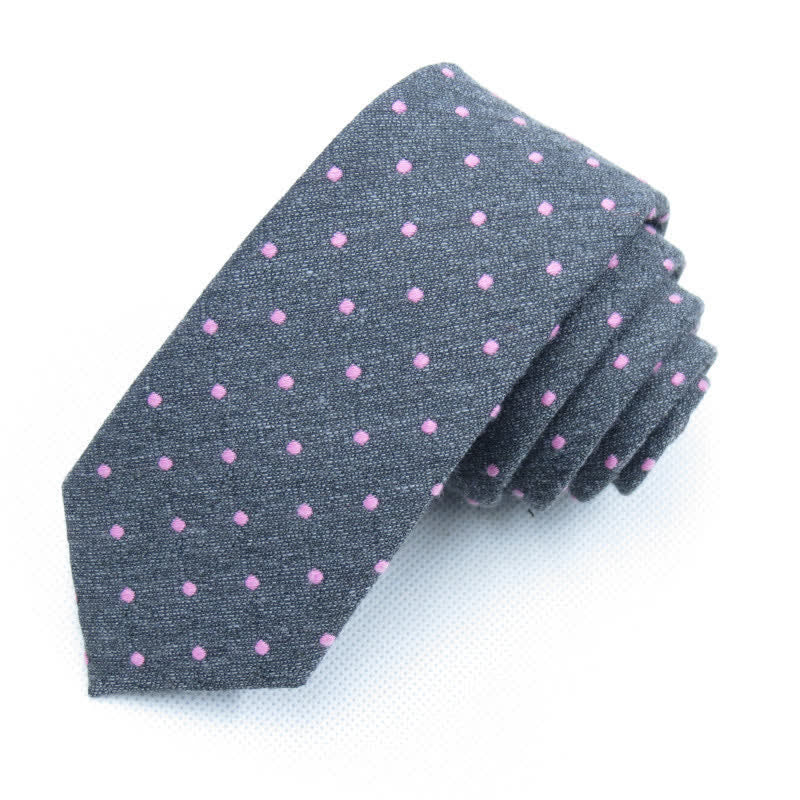 Ensemble de 3 cravates à pois élégantes pour hommes - Gris - Cravate - image 19
