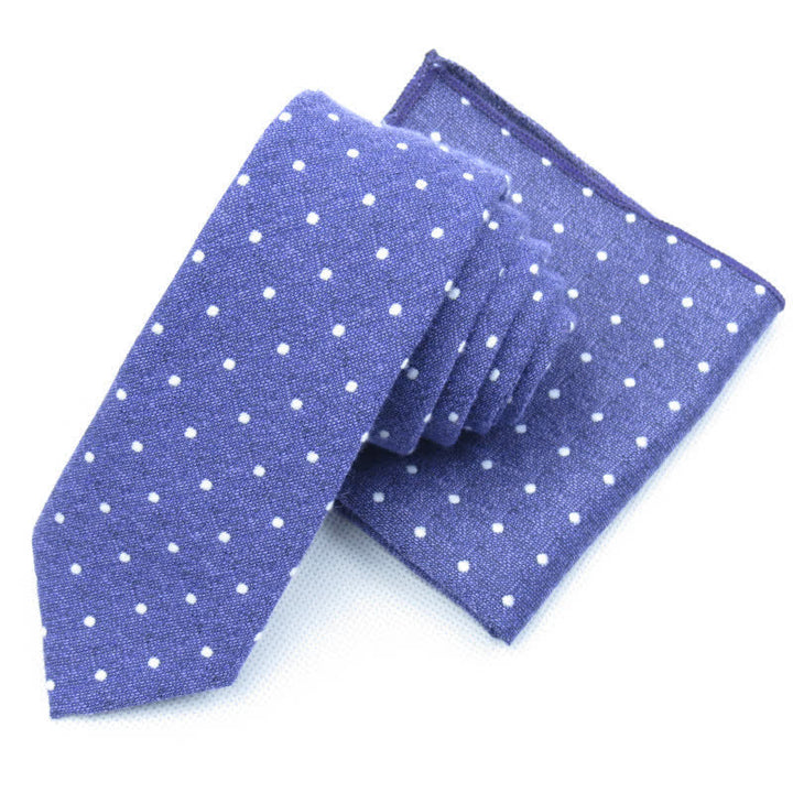 Ensemble de 3 cravates à pois élégantes pour hommes - Violet - Cravate + mouchoir - image 28