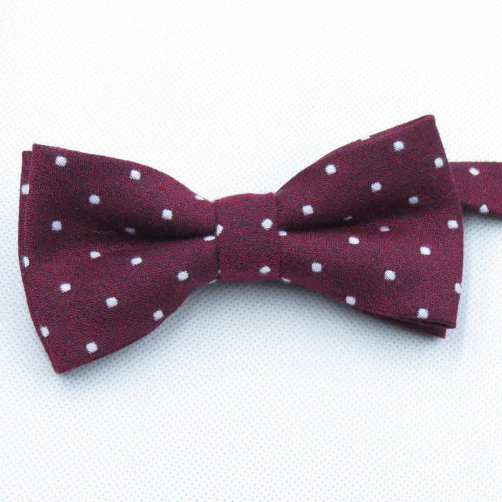 Ensemble de 3 cravates à pois élégantes pour hommes - Bourgogne - Noeud papillon - image 9