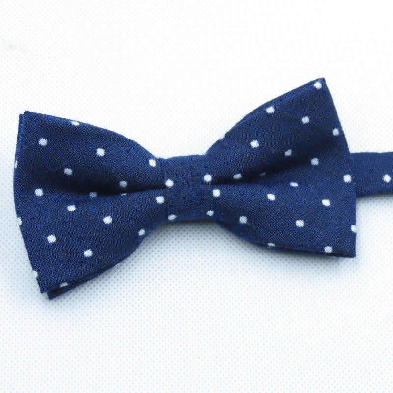Ensemble de 3 cravates à pois élégantes pour hommes - Marine - Noeud papillon - image 15