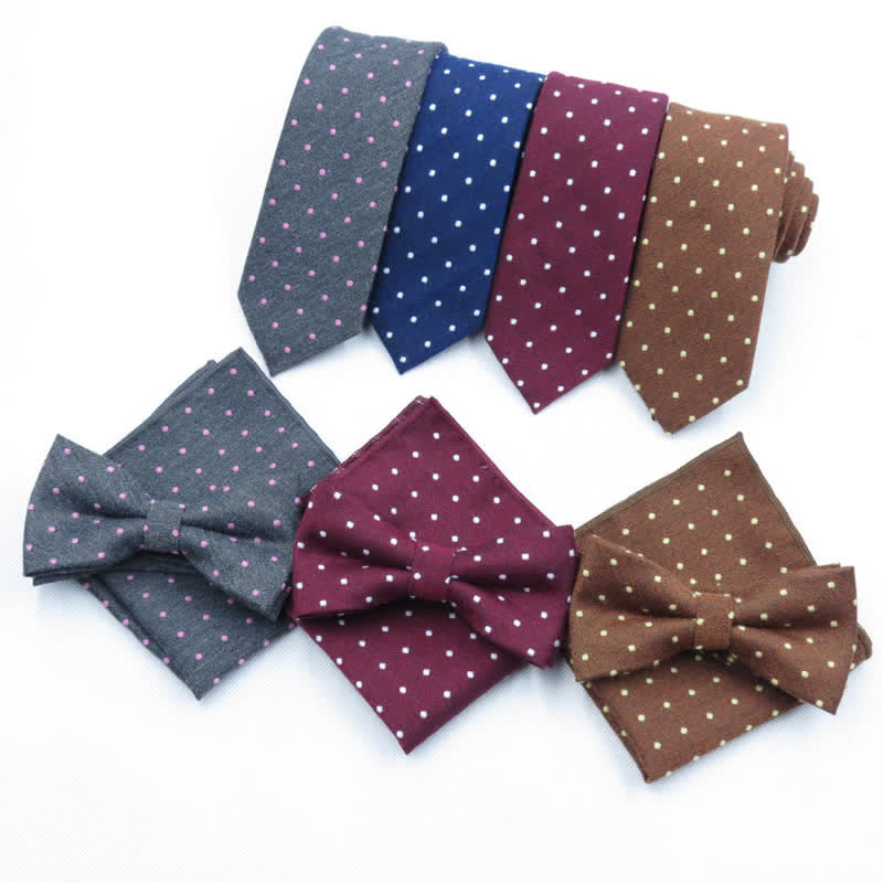 Ensemble de 3 cravates à pois élégantes pour hommes - image 2