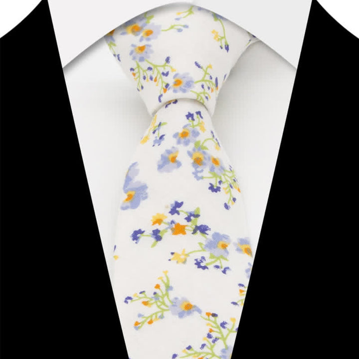 Ensemble de 3 cravates en coton à motif cachemire et fleurs pour homme