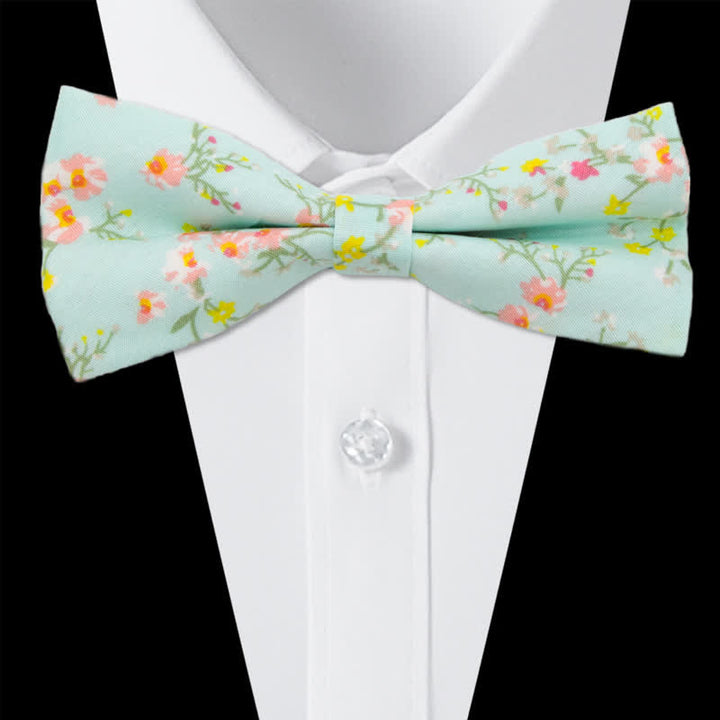 Ensemble de 3 cravates en coton à motif cachemire et fleurs pour homme