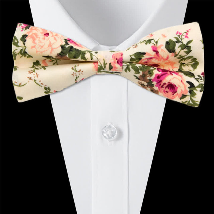 Ensemble de 3 cravates en coton à motif cachemire et fleurs pour homme