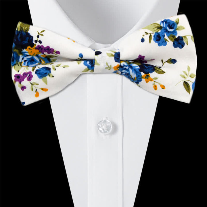 Ensemble de 3 cravates en coton à motif cachemire et fleurs pour homme