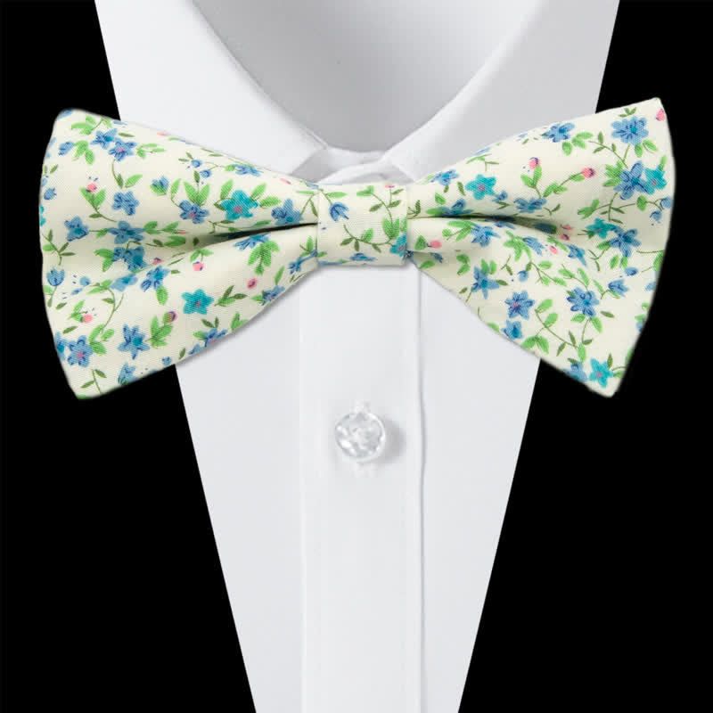 Ensemble de 3 cravates en coton à motif cachemire et fleurs pour homme