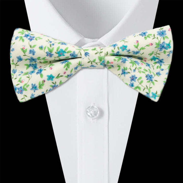 Ensemble de 3 cravates en coton à motif cachemire et fleurs pour homme