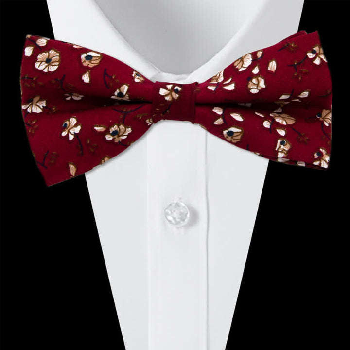 Ensemble de 3 cravates en coton à motif cachemire et fleurs pour homme