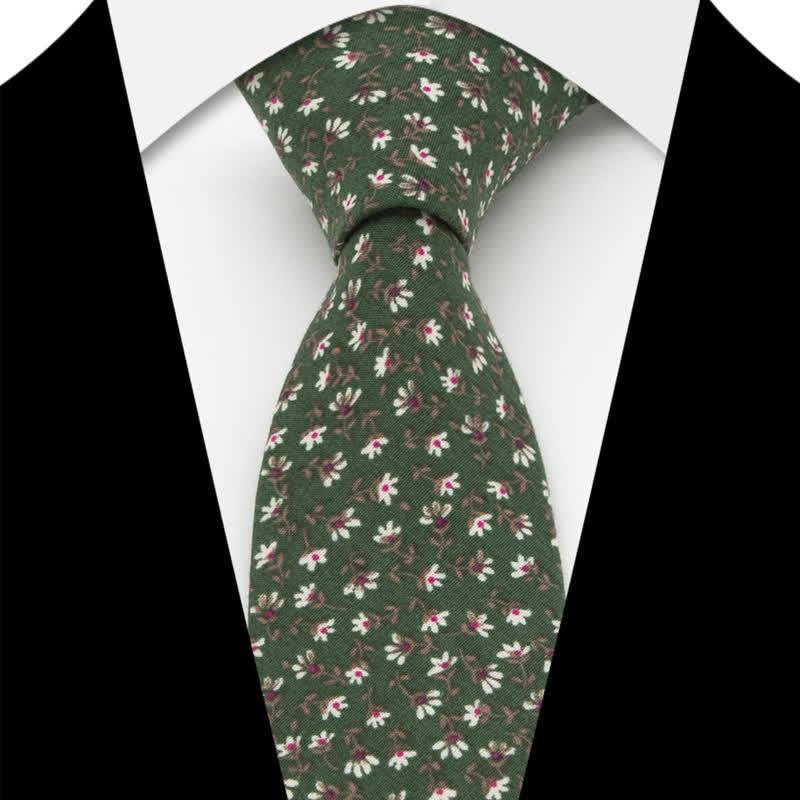 Ensemble de 3 cravates en coton à motif cachemire et fleurs pour homme