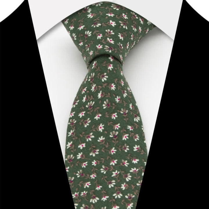 Ensemble de 3 cravates en coton à motif cachemire et fleurs pour homme