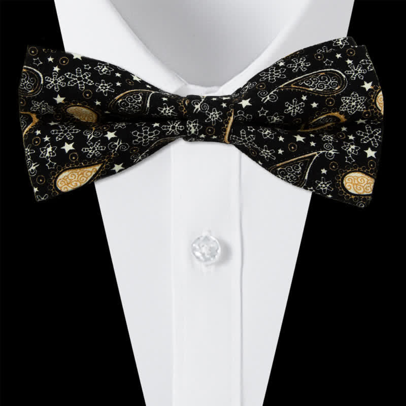 Ensemble de 3 cravates en coton à motif cachemire et fleurs pour homme
