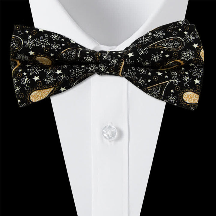 Ensemble de 3 cravates en coton à motif cachemire et fleurs pour homme