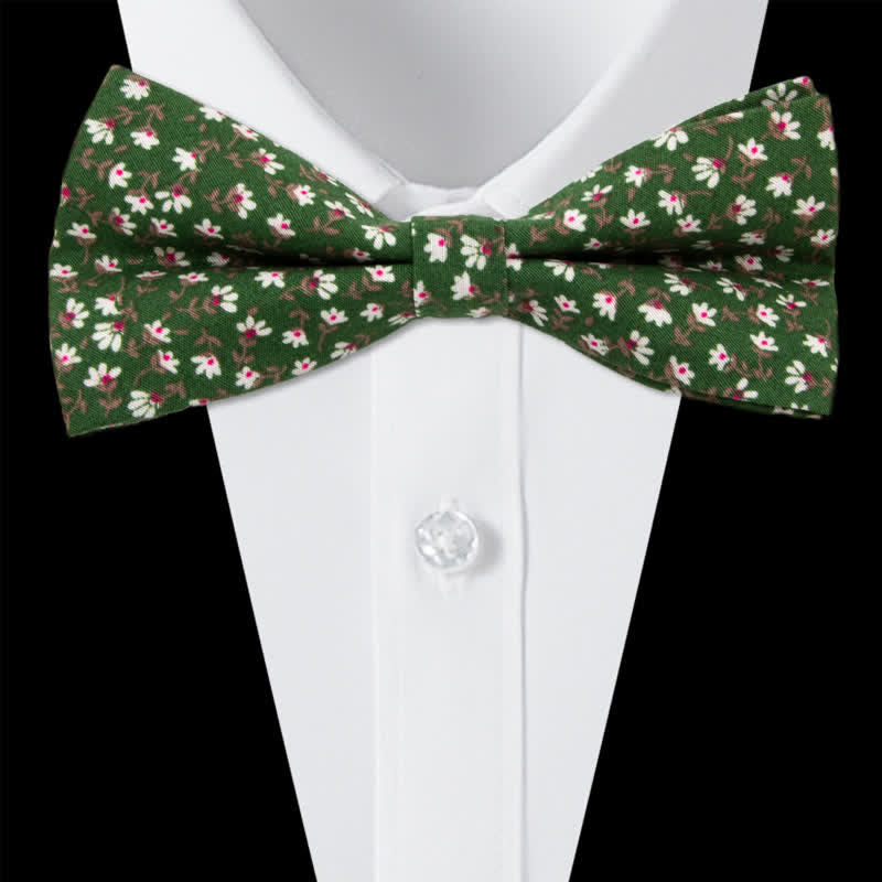 Ensemble de 3 cravates en coton à motif cachemire et fleurs pour homme