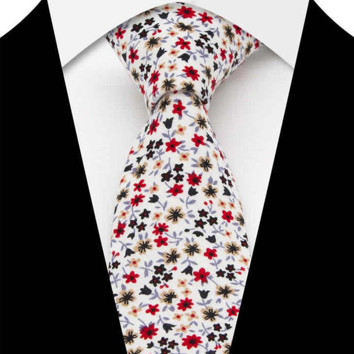 Ensemble de 3 cravates en coton à motif cachemire et fleurs pour homme