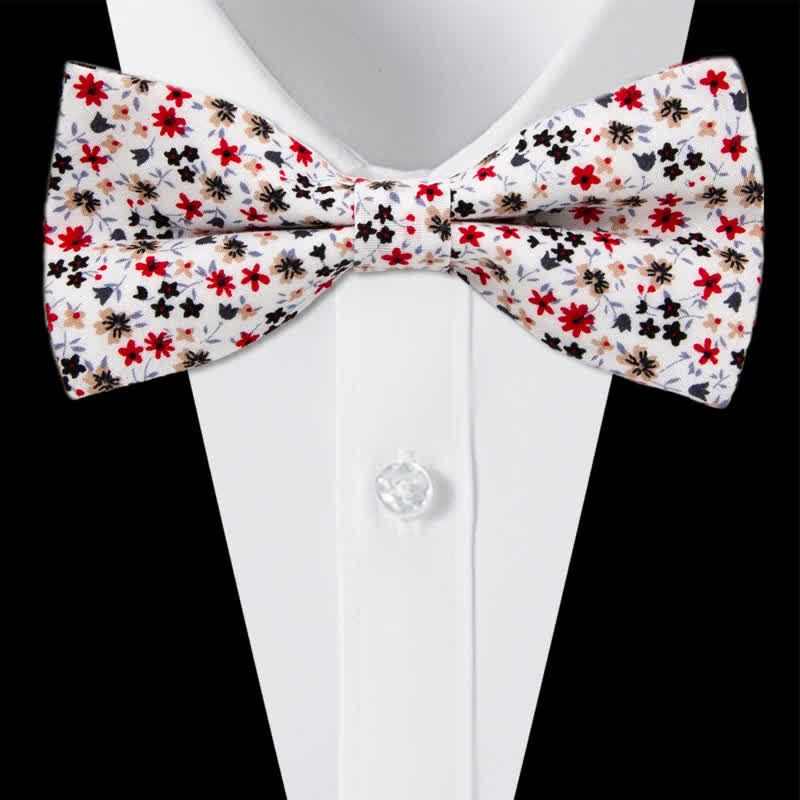 Ensemble de 3 cravates en coton à motif cachemire et fleurs pour homme