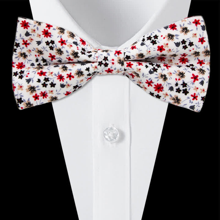 Ensemble de 3 cravates en coton à motif cachemire et fleurs pour homme