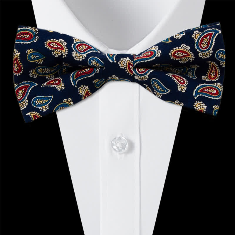 Ensemble de 3 cravates en coton à motif cachemire et fleurs pour homme