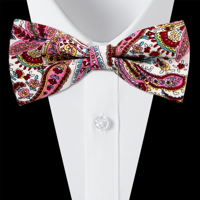 Ensemble de 3 cravates en coton à motif cachemire et fleurs pour homme