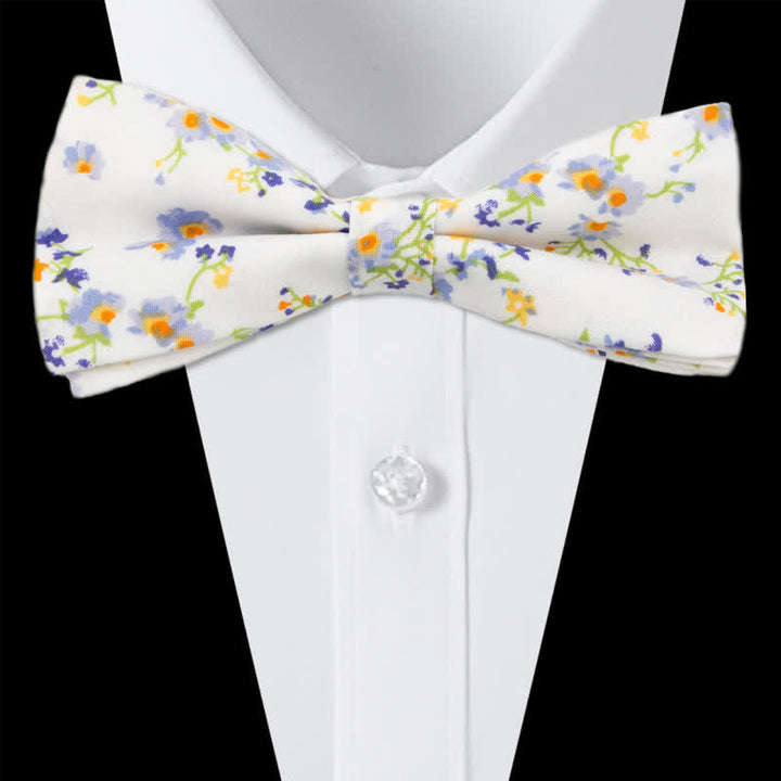 Ensemble de 3 cravates en coton à motif cachemire et fleurs pour homme