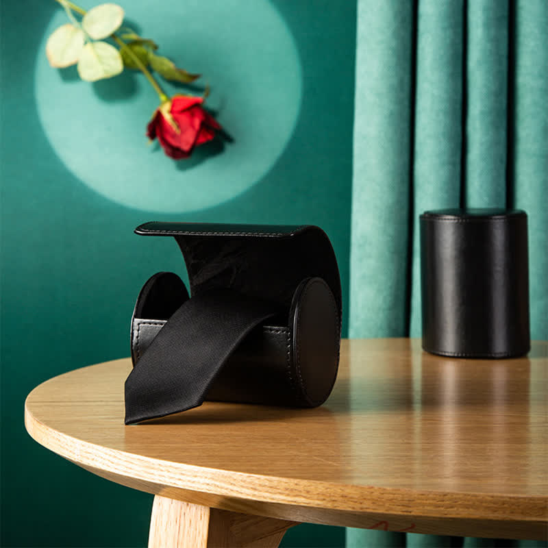Boîte de rangement créative avec boucle magnétique pour cravate en cuir