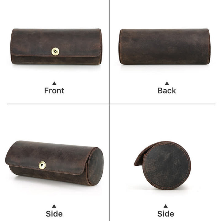 Étui en cuir véritable pour cravate Teo Retro Box