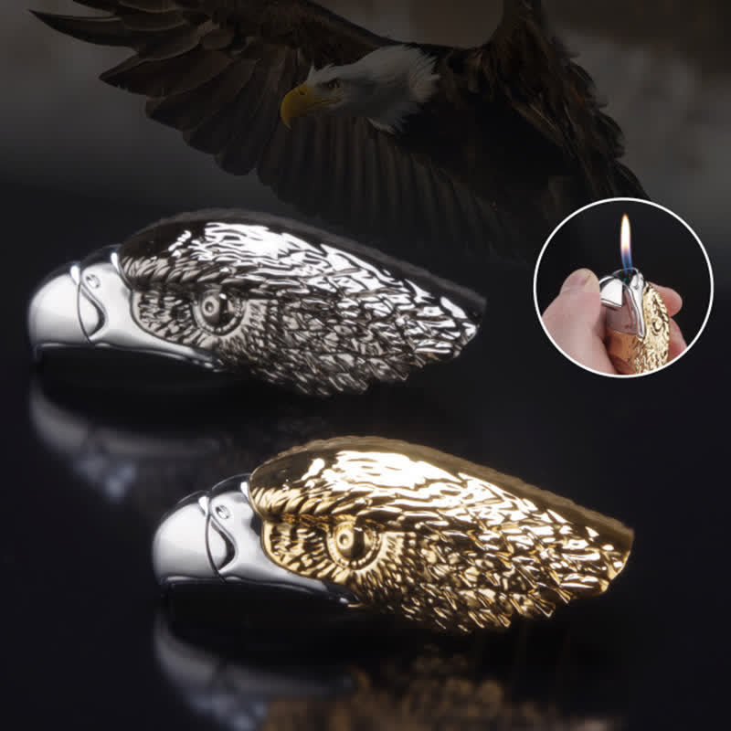 Briquet au butane rechargeable en forme de tête d'aigle créatif