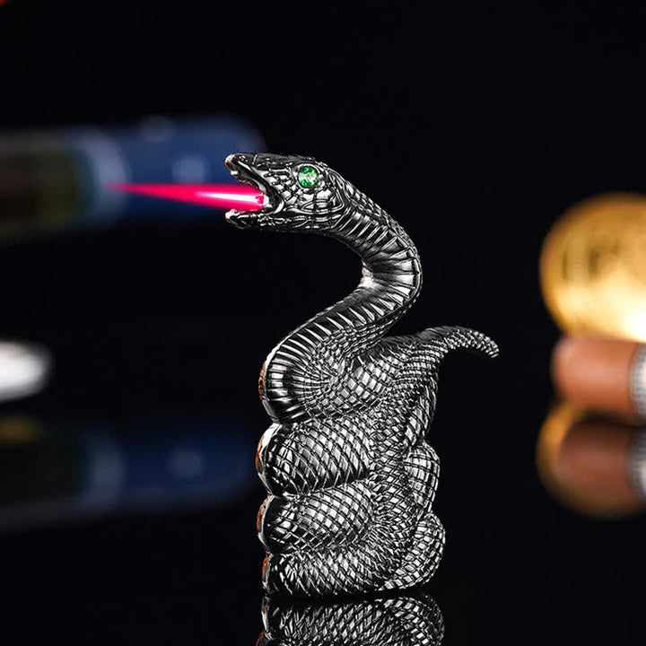 Briquet au butane rechargeable en forme de serpent spiralé