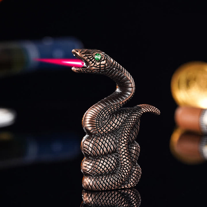 Briquet au butane rechargeable en forme de serpent spiralé