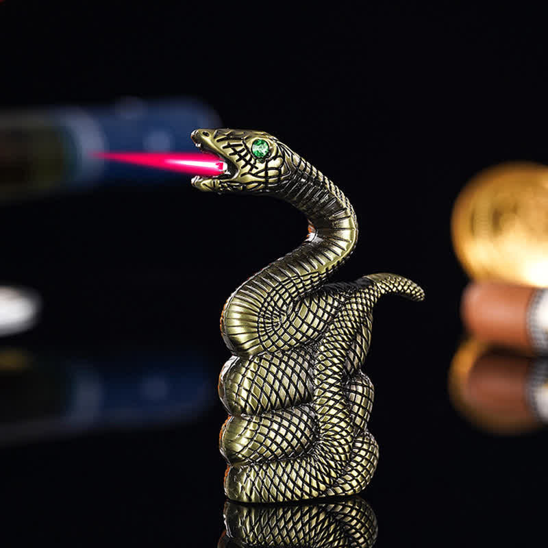 Briquet au butane rechargeable en forme de serpent spiralé