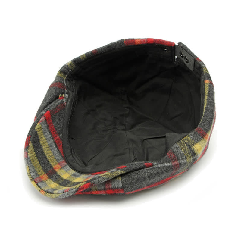 Casquette gavroche traditionnelle à carreaux à huit panneaux, béret britannique