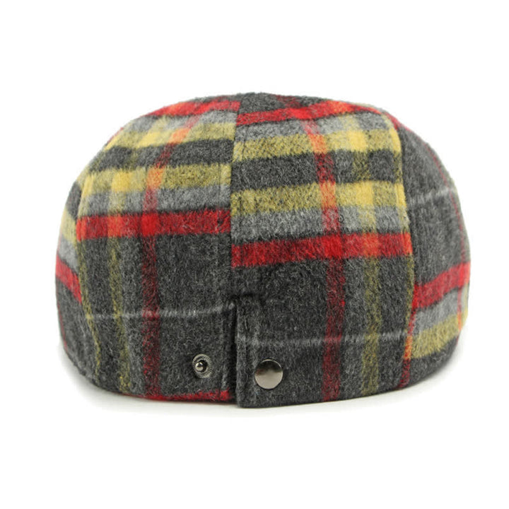 Casquette gavroche traditionnelle à carreaux à huit panneaux, béret britannique