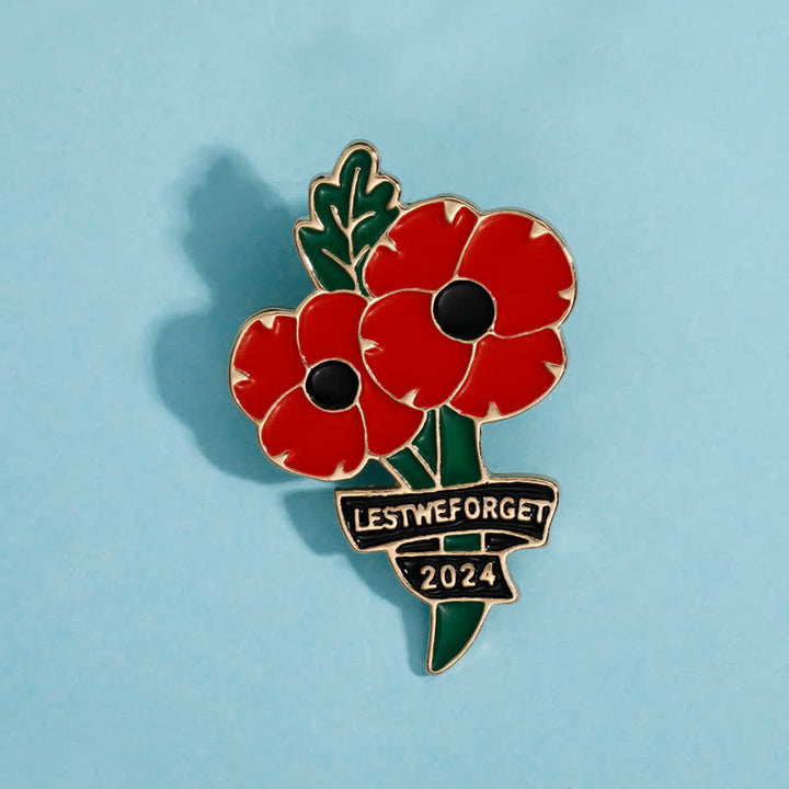 Broche coquelicot noir et rouge du Memorial Day Lest We Forget