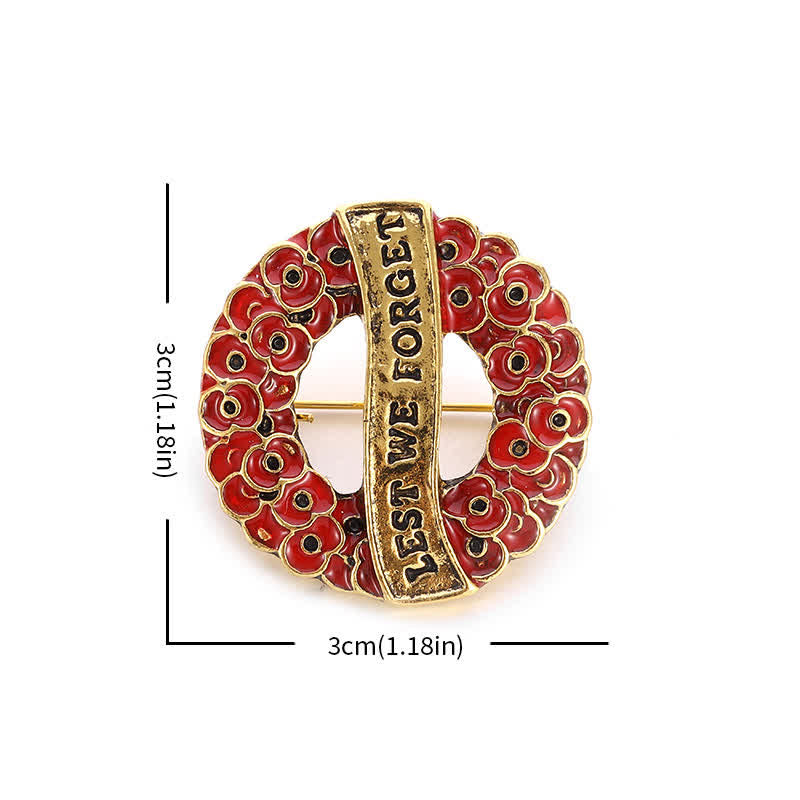 Couronne de coquelicots avec broche « Lest We Forget »